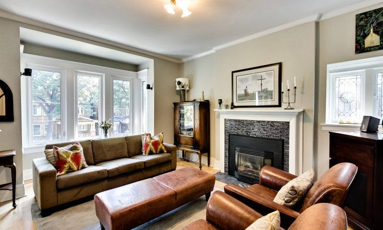 212 Indian Road Living Space with Fireplace